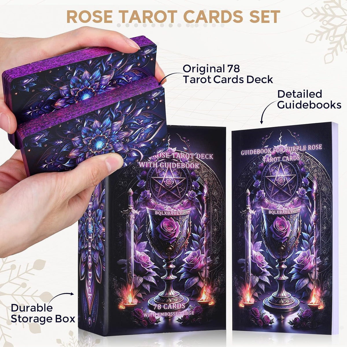 Tarot Cards Deck for Beginners with Guide Book Pretty Unique 400GSM - Purple - image 3