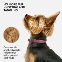 Soft Leather Cat Collar with Safety Elastic Strap - Neck Fit 7"-9" / Pink - image 2