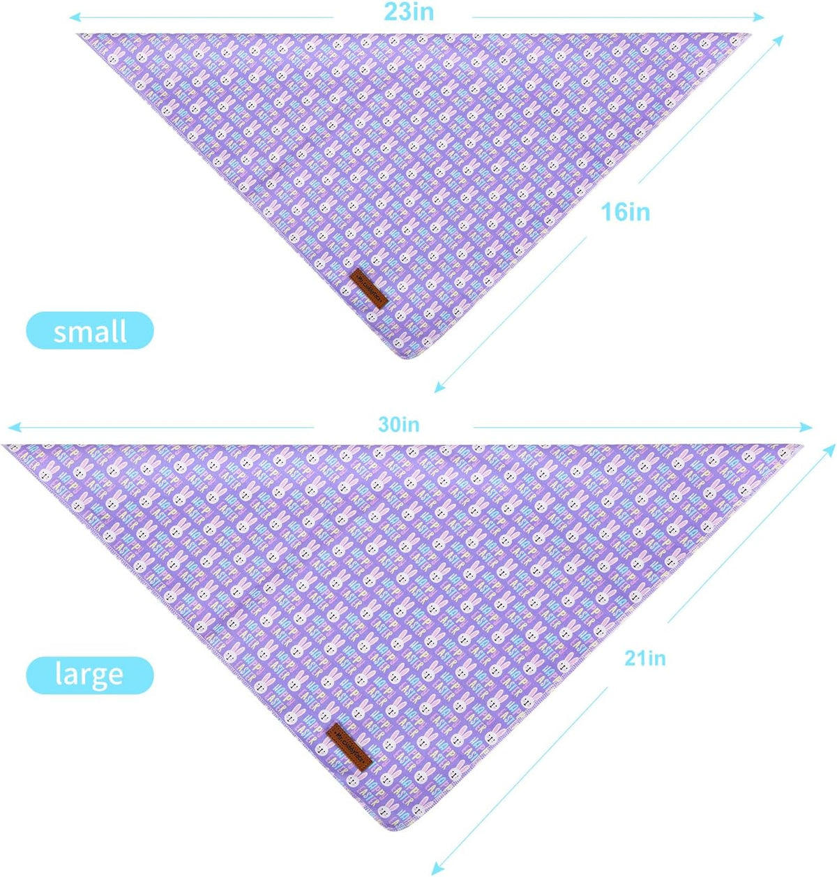 MR. CHUBBYFACE Fall Orange Plaid Dog Bandanas Reversible Triangle - C:PupleRabbit / L - image 3