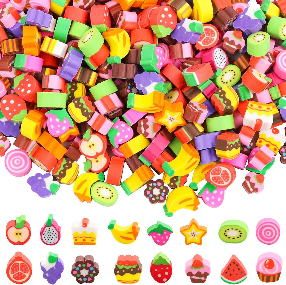 FOIMAS 300-piece mini animal erasers in assorted rubber animal shapes - view 3