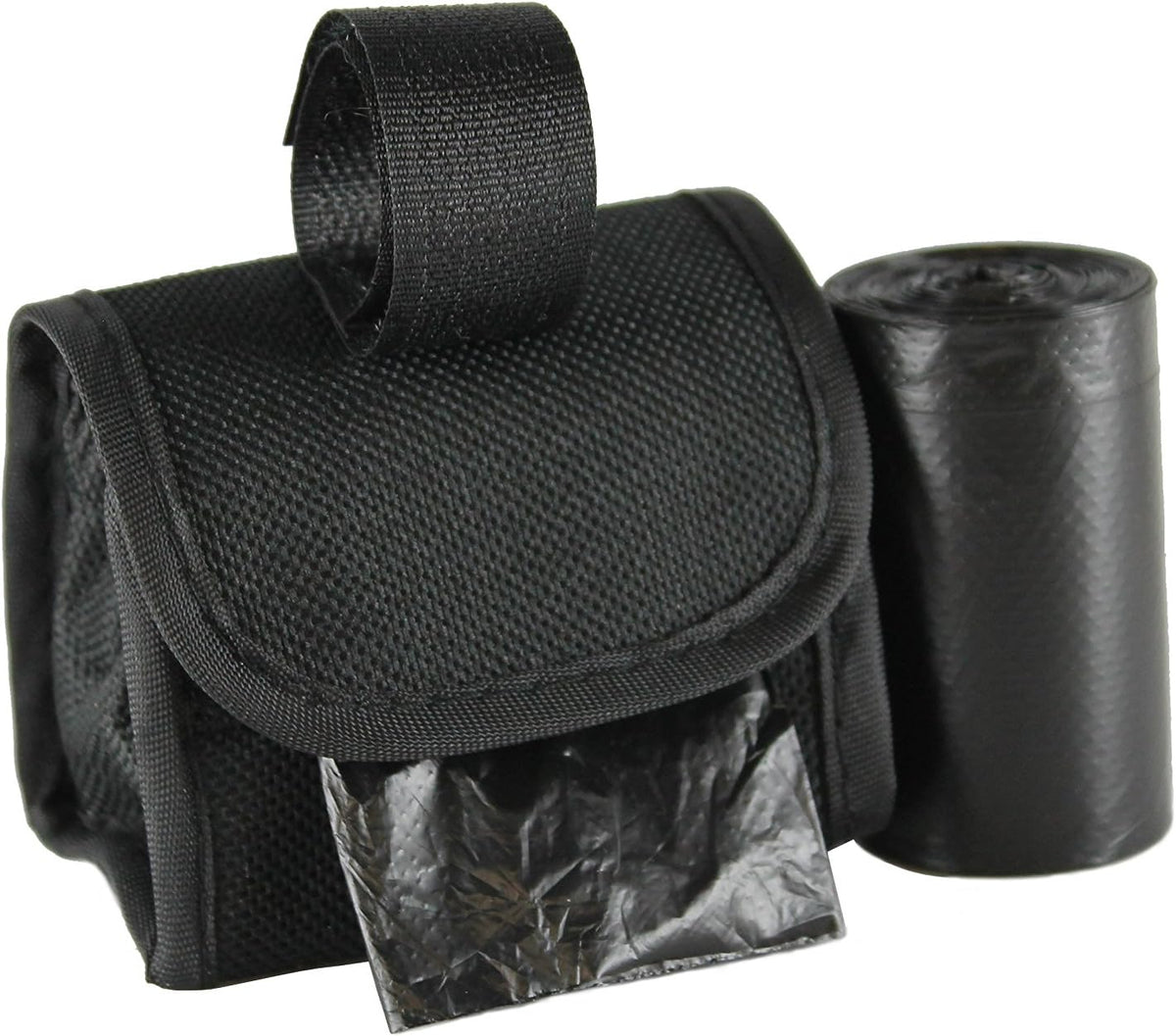 FiveStarPet Purse Style Dispenser with 2 Rolls Made in USA Easy Open - Solid Black