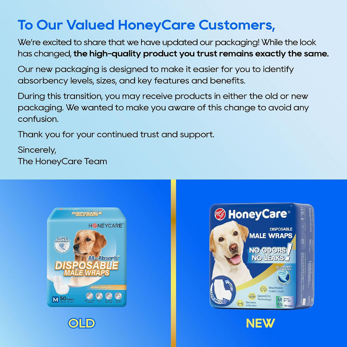 HONEY CARE All-Absorb A26 Male Dog Wrap - 1 / Medium -50 Count ( Pack of 1) - image 2