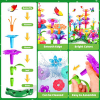 Doloowee 184-piece flower garden building toy set with colorful flowers and storage box - view 10