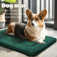 Dog Bed Crate Mat, Soft Durable Washable Anti-Slip Kennel Pad for Dogs & Cats, Reversible) - M(30"*20"*1.5") / Dark Green-1pc - image 2