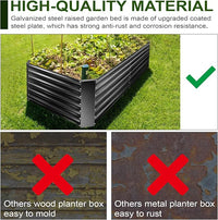 EDOSTORY Metal Raised Bed Garden Bed Kit, 6x3x2ft Tall Galvanized Planter Raised Garden Boxes Outdoor, Large Metal Raised Garden Beds for Flowers, Vegetables, Herbs