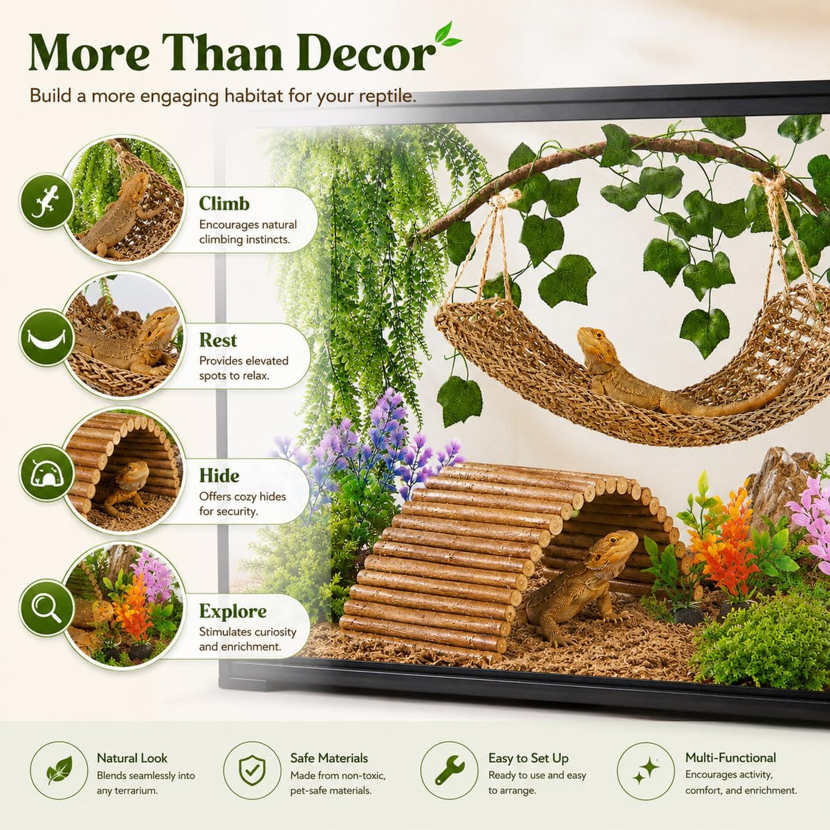 Bearded Dragon Tank Accessories - 9 Piece - image 4
