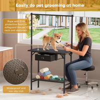 Dog Grooming Table with Drawers and Mesh Tray - Black / Medium,1‑Drawer - image 3