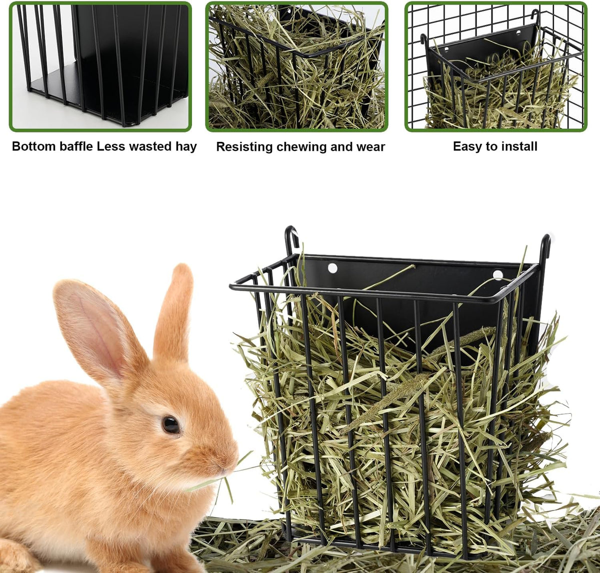 LUAVIARU Upgrades 2pcs Hay Feeder Rabbit, Guinea Pig - 2 Pack - image 3