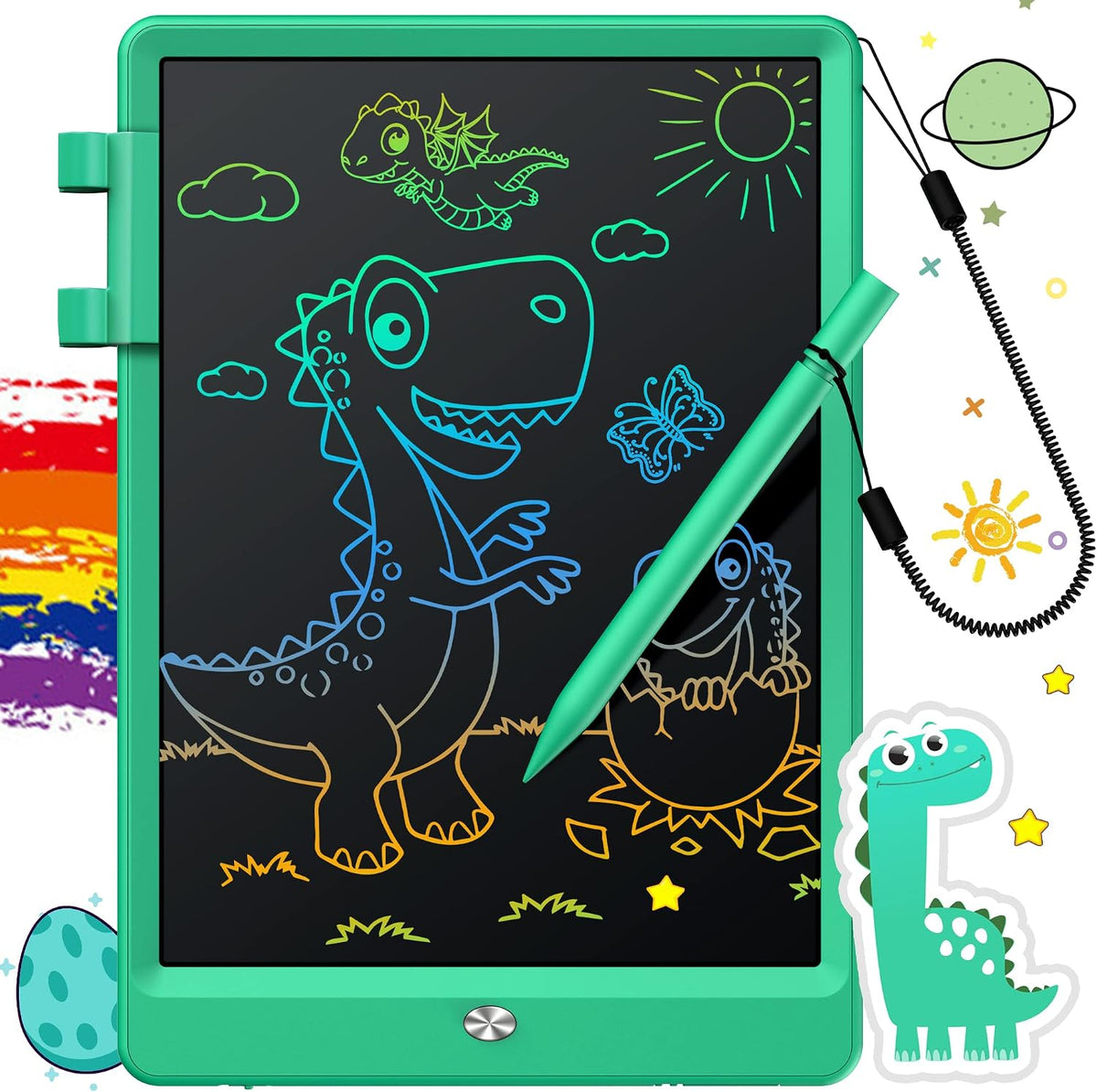 FLUESTON LCD Writing Tablet for Kids - 11"W x 7.5"H / Wonderful Green