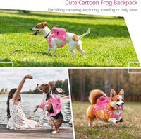 IDOMIK Dog Backpack Harness, No-Pull Dog Backpack with D-Ring for Small Medium Dogs, Cute Self Carrier Backpack for Dogs to Wear, Adjustable Dog Harness Backpack for Traveling Camping Hiking,Pig,XS