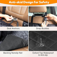 Kytely Dog Car Seat Cover for Back Seat,600D Heavy Duty Dog Hammock for Car with Side Flap,100% Waterproof Pet Backseat Cover, Anti-Scratch Nonslip Pet Seat Protector for Cars Trucks and SUV