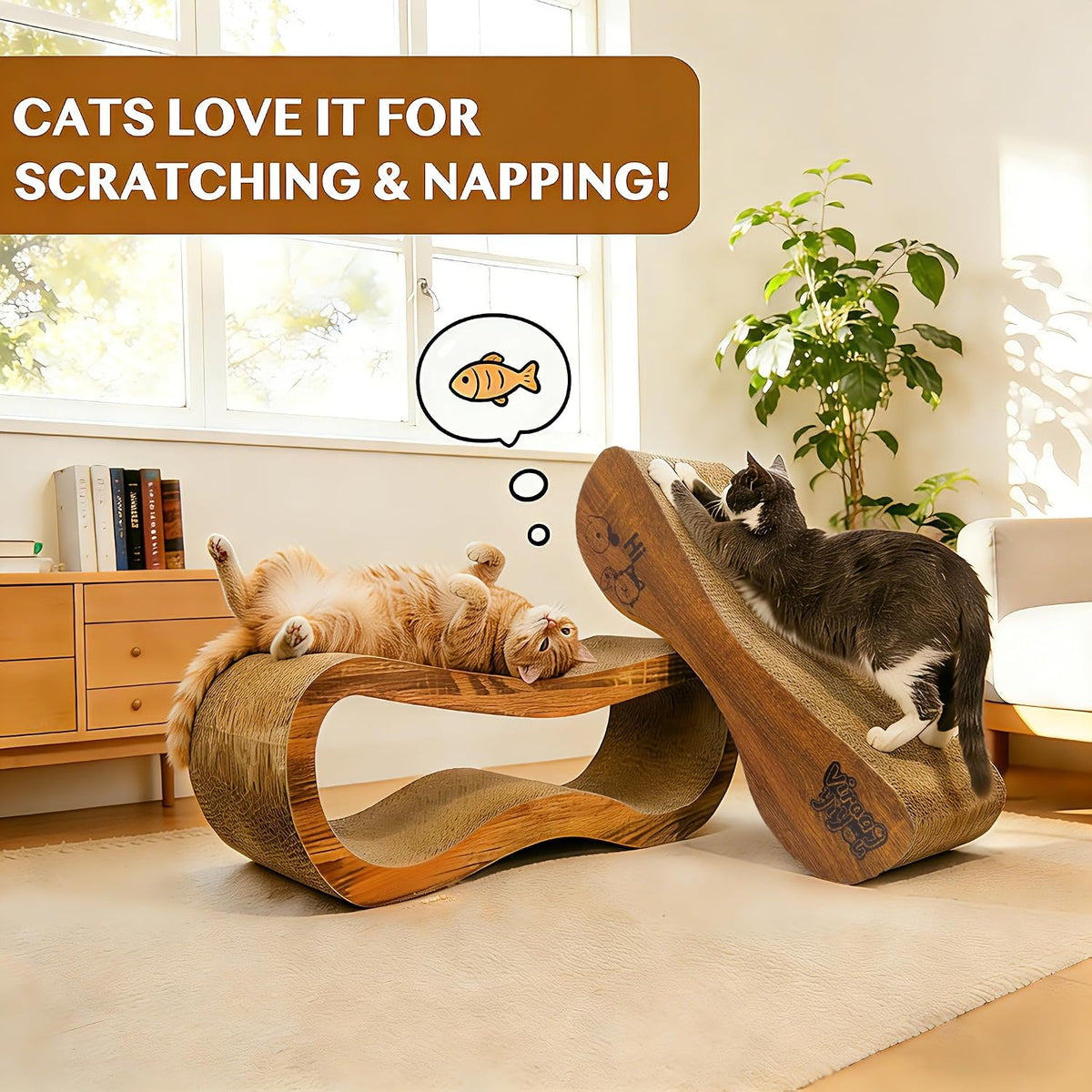 Cat Scratcher, 2 in 1 Cardboard Cat Scratchers for Indoor Cats Scratch Pad – Essentials for Cats - 87CM - image 4