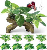 CousDUoBe 12 Pcs Betta Fish Tank Decor，Silk Aquarium Plants Green - 9 Pcs Silk Aquarium Plants（Style B）