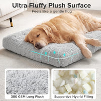 JOEJOY Large Dog Bed Crate Pad - 44.0"L x 32.0"W x 4.0"Th / Light Grey - image 2