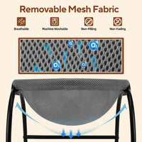 Raised Cat Hammock Bed, Pet Bed for for Indoor Cats - Grey / Mesh - image 4