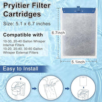 9 Pack Filter Cartridge for Whisper Bio-Bag Filters, Large Aquarium Replacement Filter Cartridges for Whisper Filters 20i,40i/IQ20,30,45,60/PF20,30,40,60 and ReptoFilter