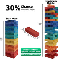 GOTHINK Giant Tumble Tower Game - Colorful / L-Over 4FT - image 3