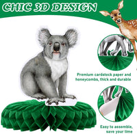 Yeaqee 12 safari animal honeycomb centerpieces with giraffe and monkey - view 8