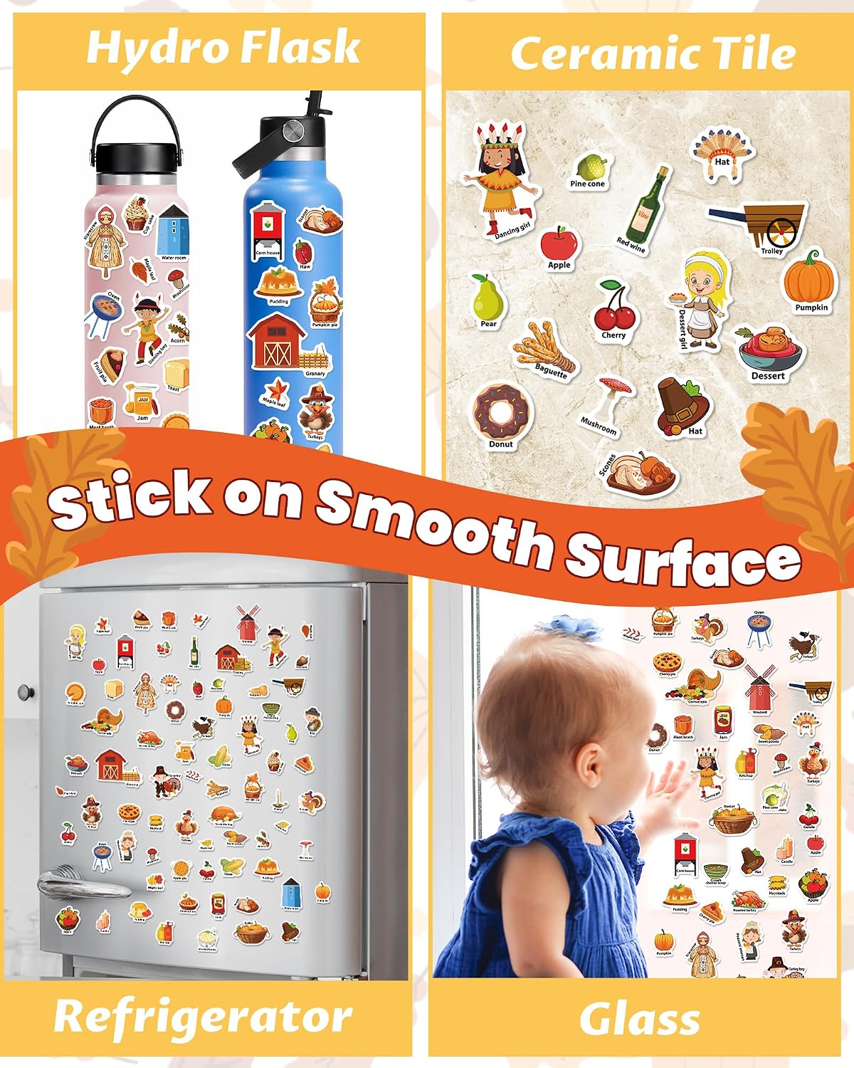 Walenced Reusable Sticker Book, Stickers for Kids - Thanksgiving - image 4