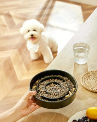 Ceramic Slow Feeder Dog Bowls - Black / 8 Inches - image 2