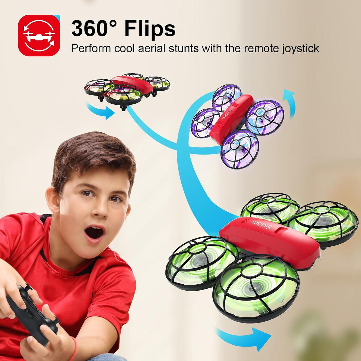 Swifsen Drones for kids Camera - Red Drone-With Camera - image 4