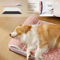 Orthopedic Large Dog Bed Pillow Pet Sofa Bed 36''X24'' Grey – Essentials for Dogs - Pink / 30"L x 20"W x 3.5"Th - image 3