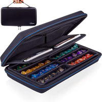SIQUK Dice Case Dices Storage Case Dice Organizer Holder with Handle – Fun for Kids & Family - Blue
