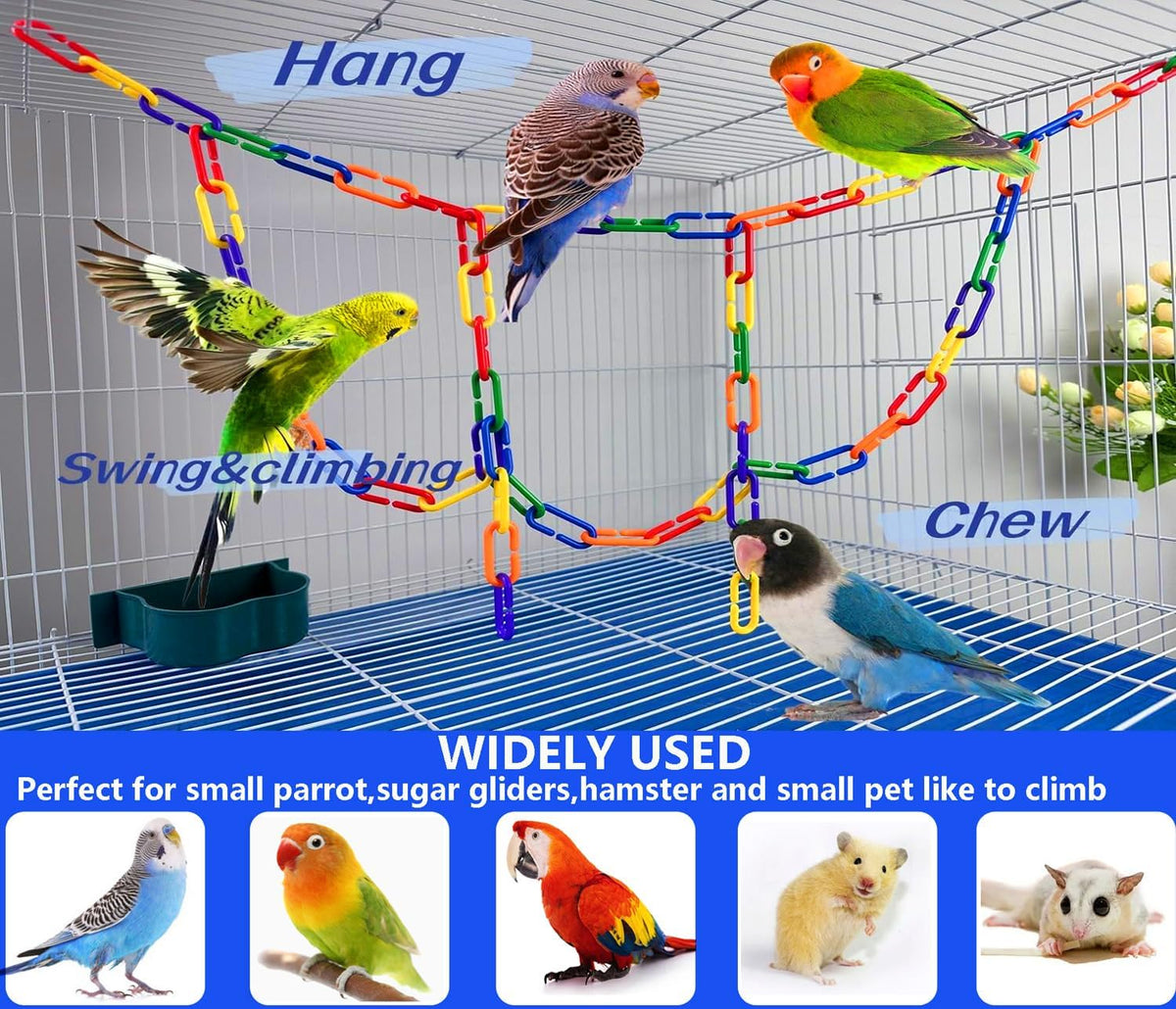 200Pcs Black C-Clips Plastic Chain Links for Birds & Small Pets – Essentials for Birds - Rainbow / 600Pcs - image 3