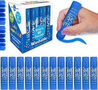 Kwik Stix solid tempera paint sticks, 12 pack in light blue, twist-up washable paint - view 2