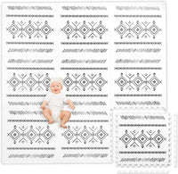 Play Platoon Kids Play Mat, 9 Tile 72x72 Inch - 72"L x 72"W x 0.6"Th / White & Black