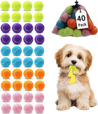 Magicorange 10 Pack Squeaky Mini Tennis Balls - 40 Pack / Multicolor