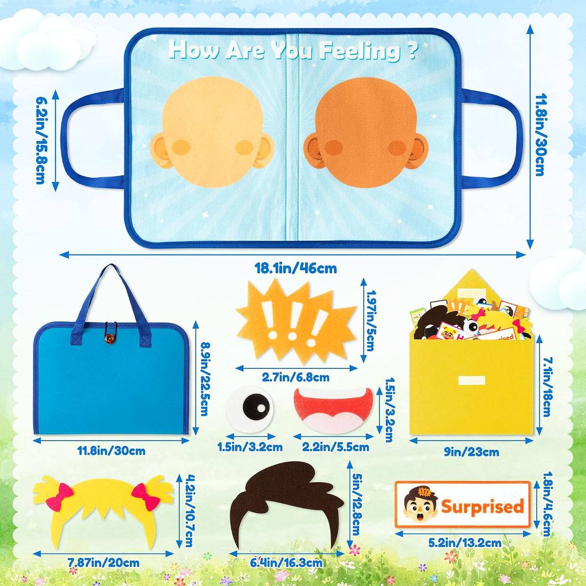 WATINC Travel Felt Board Story Set - Emotional - image 2