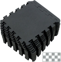 Yostrong 18 Tiles Interlocking Puzzle Foam Baby Play Mat - 18 Tiles (With Straight Edge) / Black