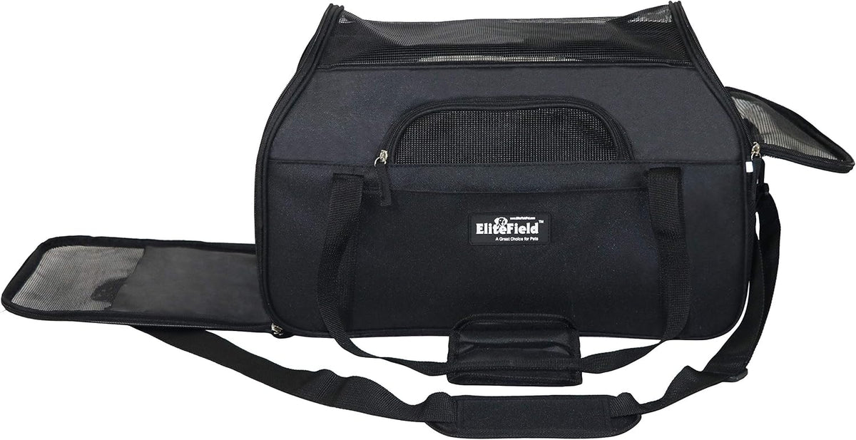 EliteField Soft-Sided Pet Carrier for Cats & Small Dogs – Essentials for Dogs - 21.0"L x 12.0"W x 13.0"H / Black - image 2