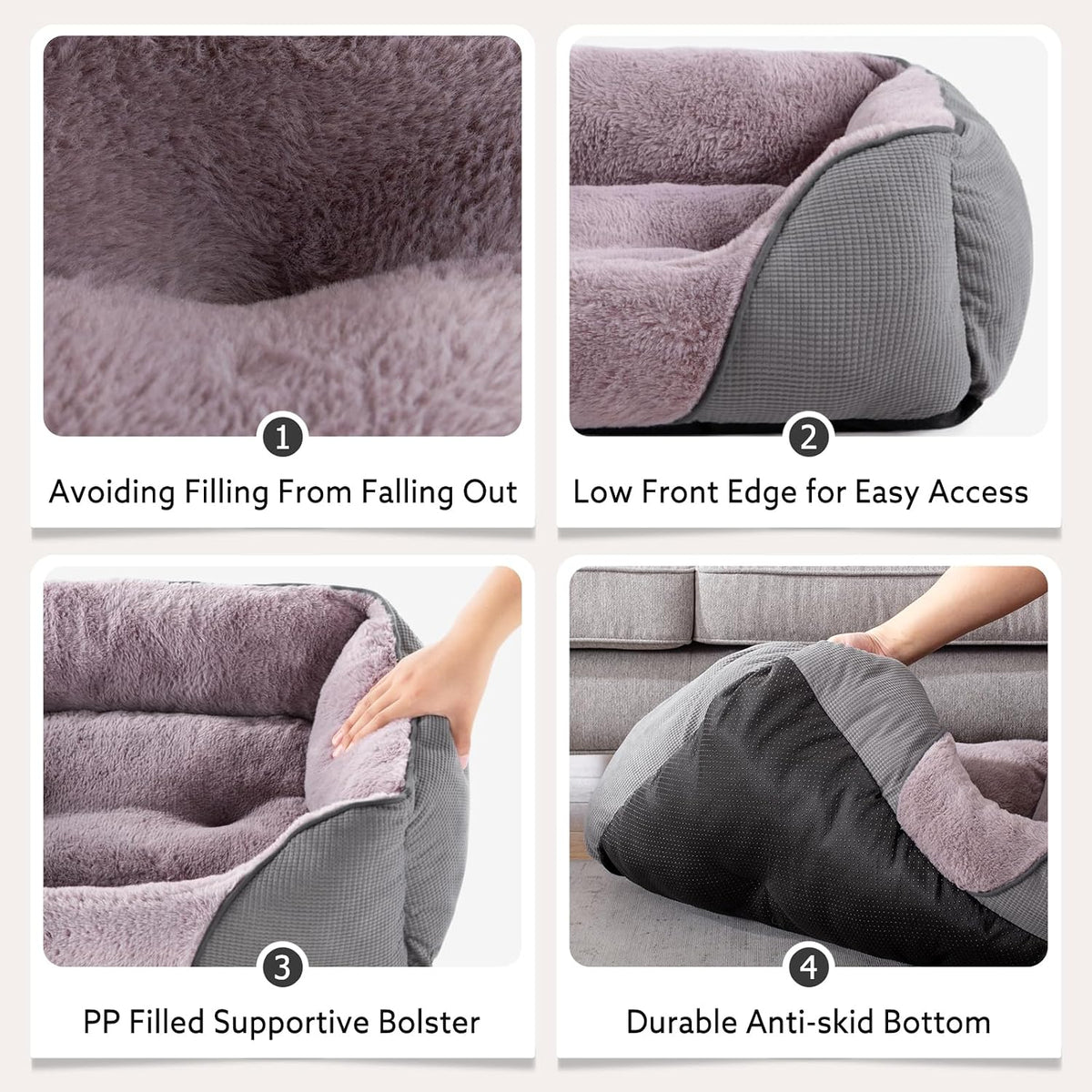 MIXJOY Dog Bed for Large Medium Small Dogs - Dark Grey / S(20’’x 19’’x 6’’) - image 3