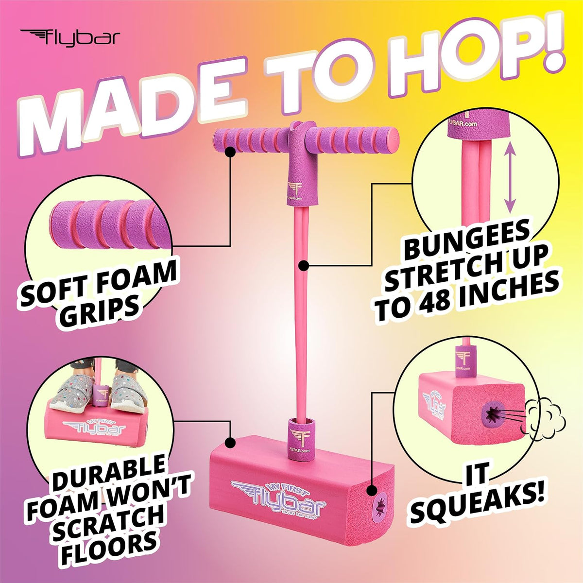 Flybar My First Foam Pogo Jumper for Kids Fun and Safe Pogo Stick - Pink - image 2