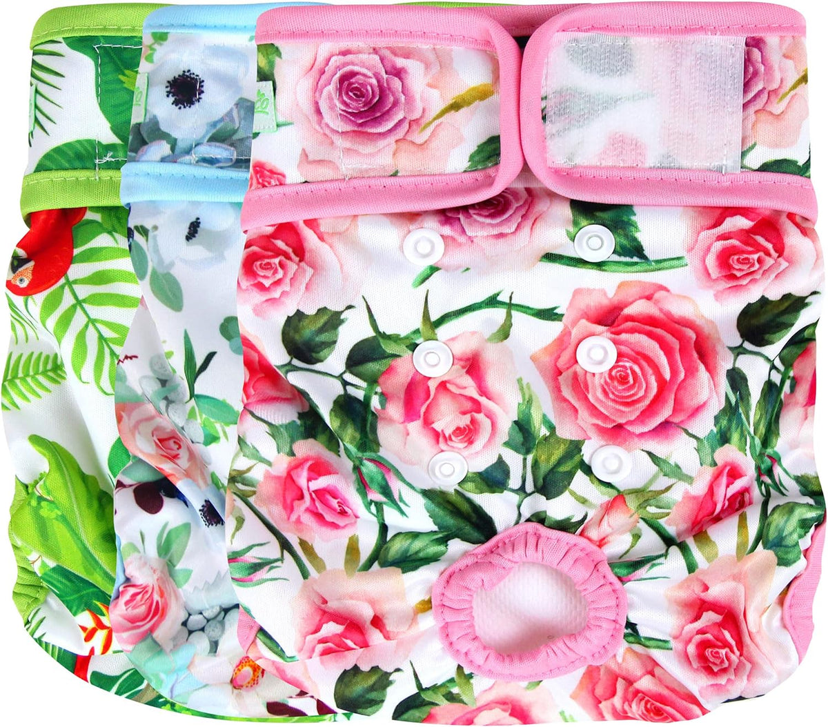 wegreeco Washable Reusable Premium Female Dog Diapers - Large / Floral