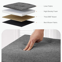 Sweetcrispy 43in Foldable Storage Ottoman, Storage Chest for Bedroom End of Bed, Large Ottoman Bench Foot Rest Stool with Padded Seat for Entryway Living Room, Support 660lbs 154L-Linen Cloth Grey