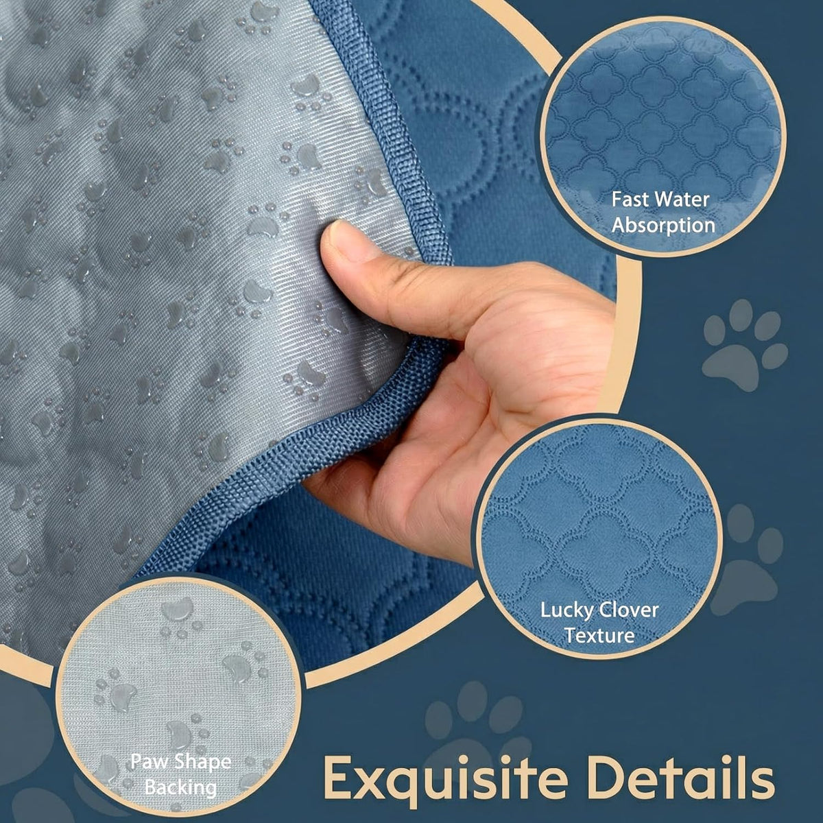 FunFurry Washable Pee Pads for Dogs - Blue / 36" X 36" - 2 Pack - image 3