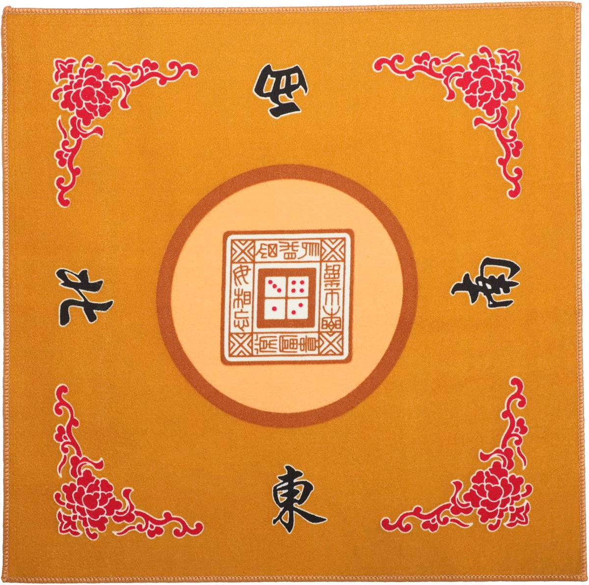 Mahjong Mat with 3 Dice & Carrying Bag - Yellow - image 2