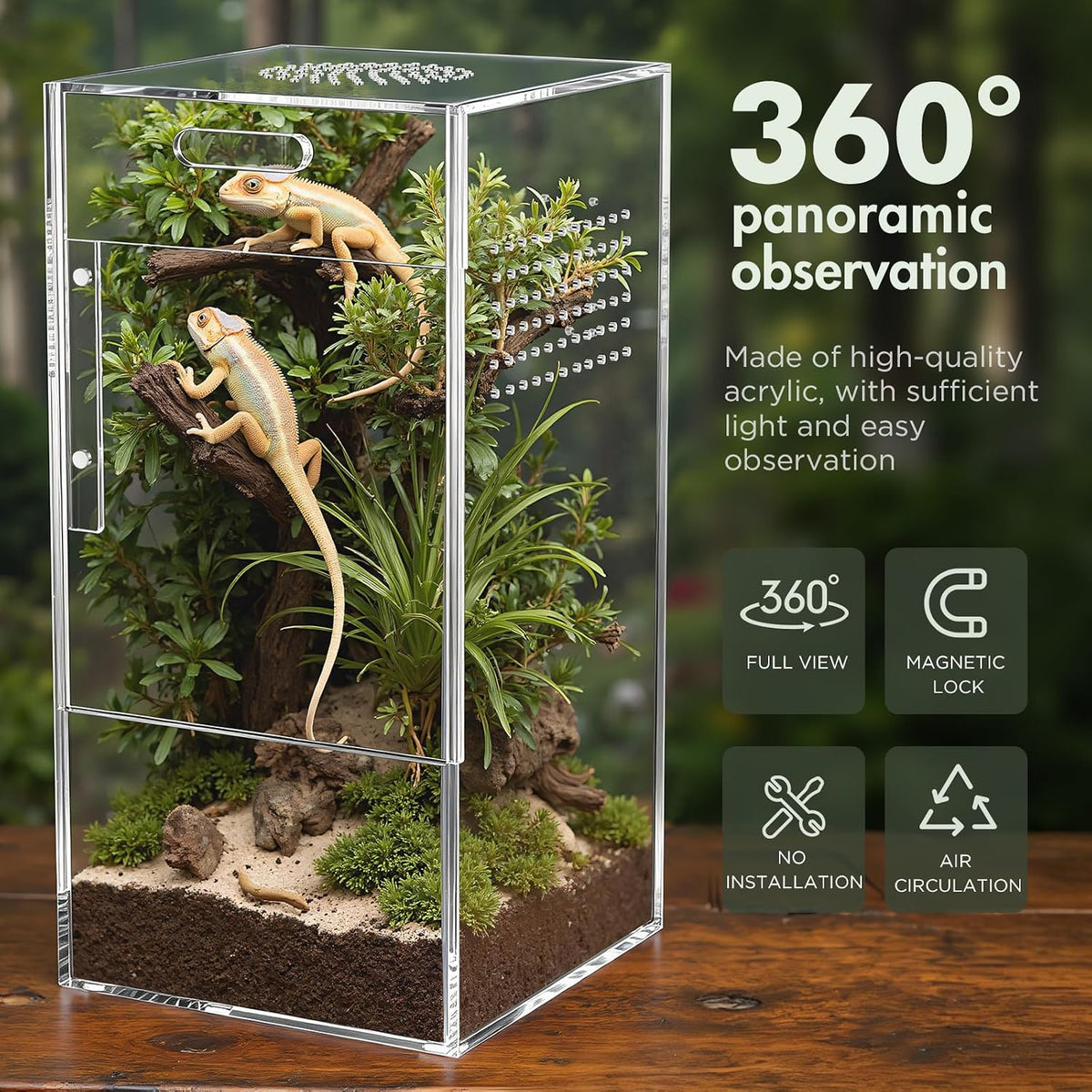 Pre-Assembled Jumping Spider Enclosure, All-Side Ventilation – Essentials for Reptiles And Amphibians - Large Vertical (5"×5"×10") - image 2