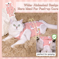 2-pack cat recovery suit for female cats with wide abdomen, drawstring and velcro - view 3