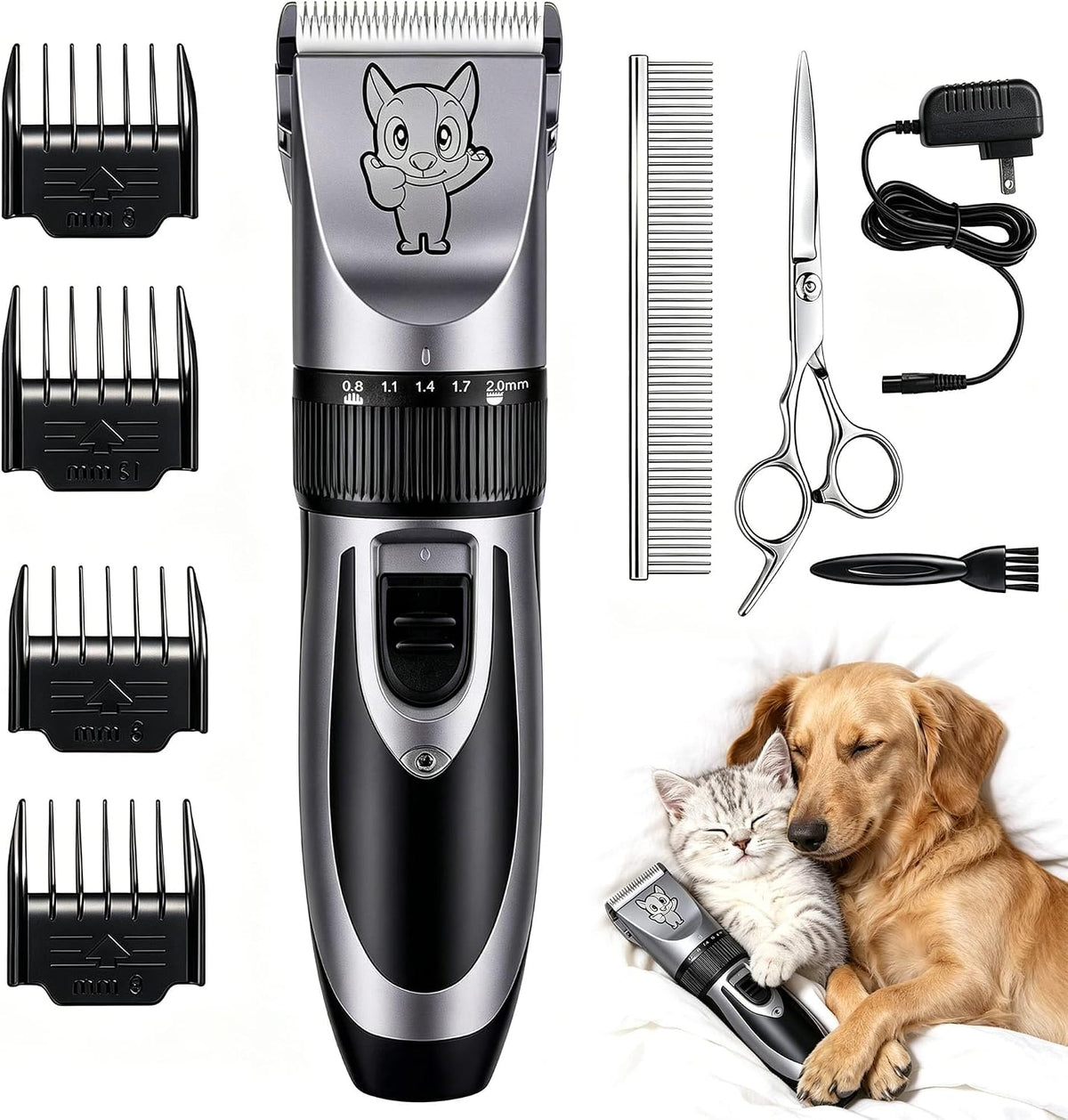 Highdas Dog Clippers for Grooming Low Noise - Grey