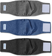 Teamoy Belly Bands for Male Dogs, Washable Wrap Diapers, S - S(10"-13"Waist) / Black+ Gray+ Blue