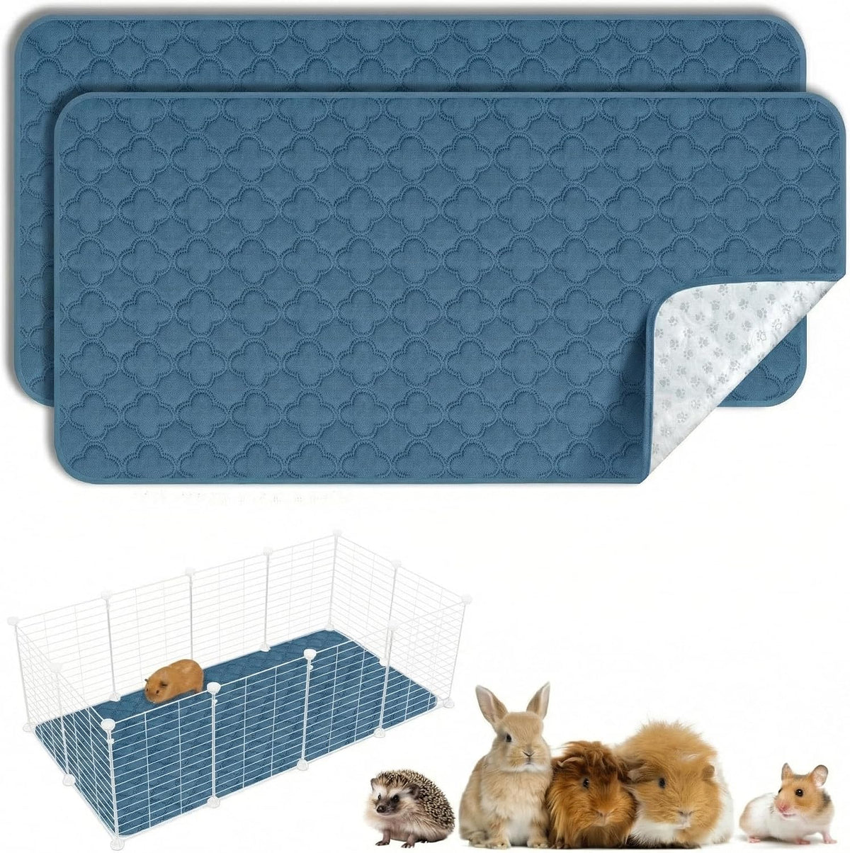 FunFurry Washable Pee Pads for Dogs - Blue / 24" X 47" - 2 Pack