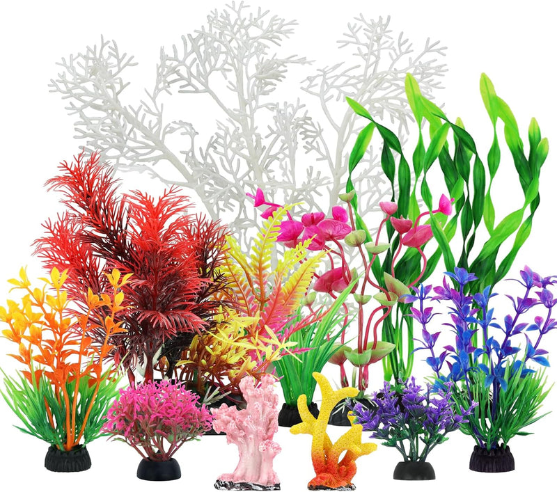 QUOZUO Aquarium Decorations Plants with Resin Coral