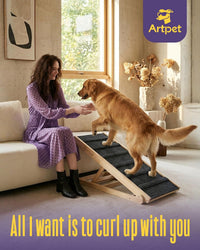 Dog Ramp for Small Dogs, Adjustable Wooden Dachshund Ramp for Couch – Essentials for Dogs - Large - image 3
