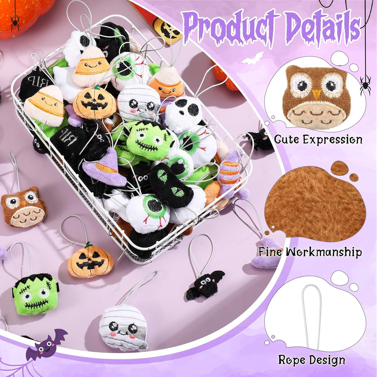 Libima 150 Pcs Mini Stuffed Animals Keychain, Plush Toys - 150 / Horror - image 2