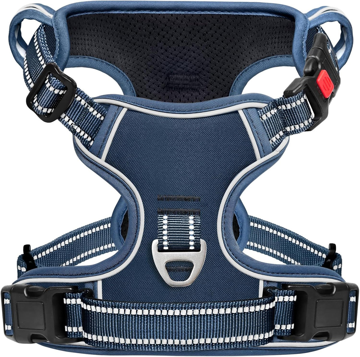 Timos Dog Harness, No Pull Large Sized with 3 Buckles - Large / Lock Royal Blue