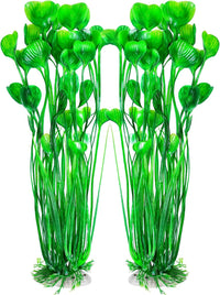 AQUANEAT Artificial Fish Tank Plants - Green